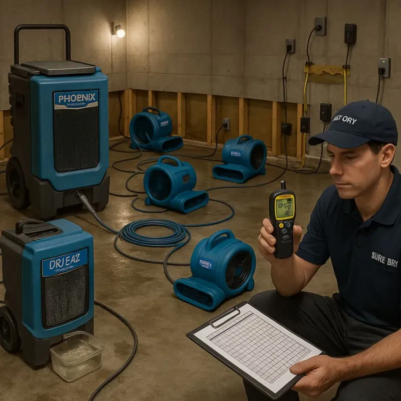 Structural Drying and Dehumidification process in Orwell, OH